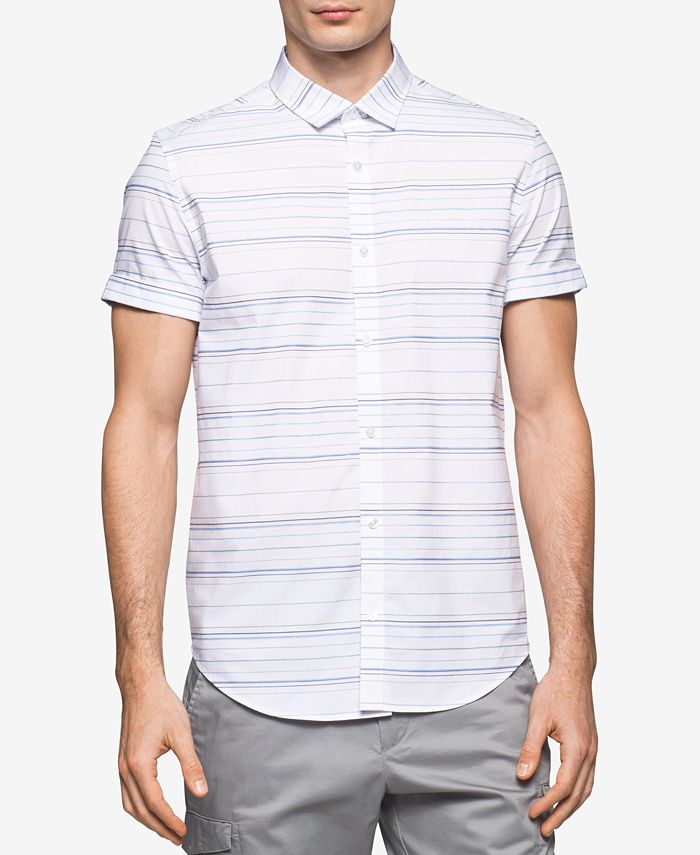 Calvin Klein Men's Striped Cotton Shirt - Macy's