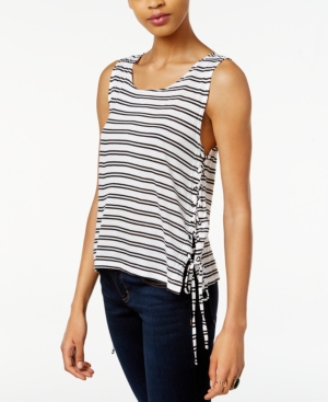 Jack by Bb Dakota Loren Striped Lace-Up Top
