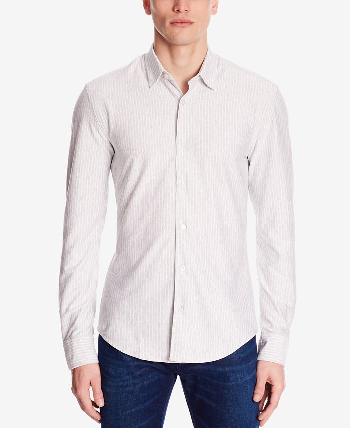 Hugo Boss BOSS Men's Slim-Fit Jersey Button-Down Cotton Shirt - Macy's