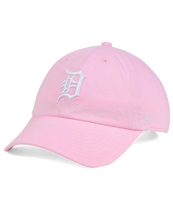 47 Brand Women's Detroit Tigers Pink/White Clean Up Cap - Macy's