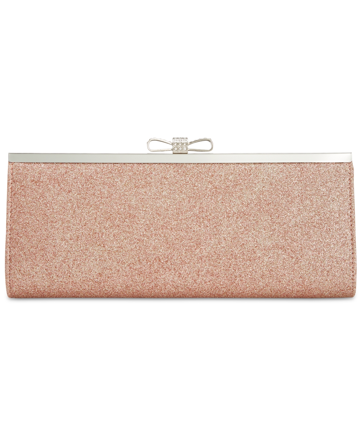 Inc International Concepts Carolyn Glitter Clutch, Created For Macy's In Rose Gold,silver