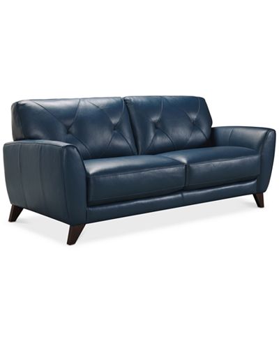 Myia 82" Leather Sofa, Created for Macy's - Furniture - Macy's