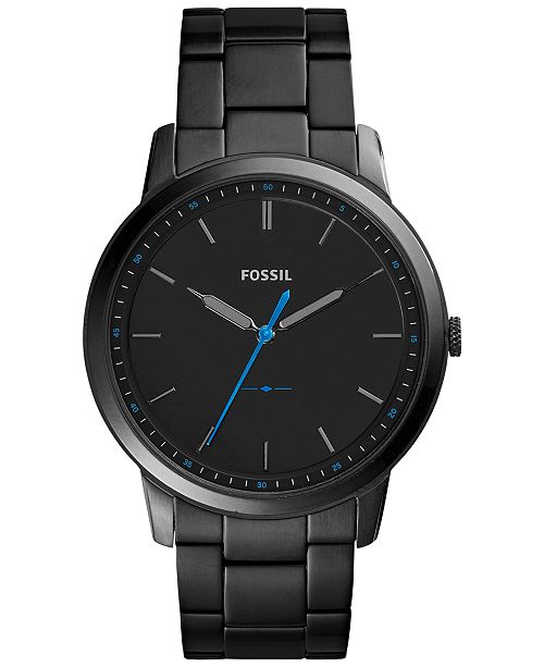 Fossil Men S The Minimalist Black Stainless Steel Bracelet Watch