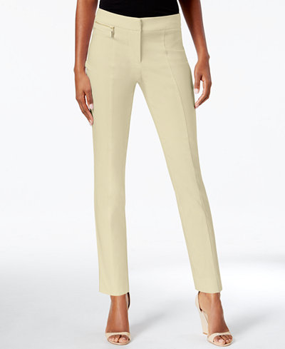 JM Collection Petite Zip-Detail Ankle Pants, Only at Macy's