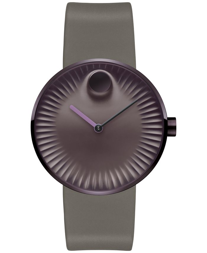 Movado Men s Swiss Edge Smokey Purple Silicone Strap Watch 40mm