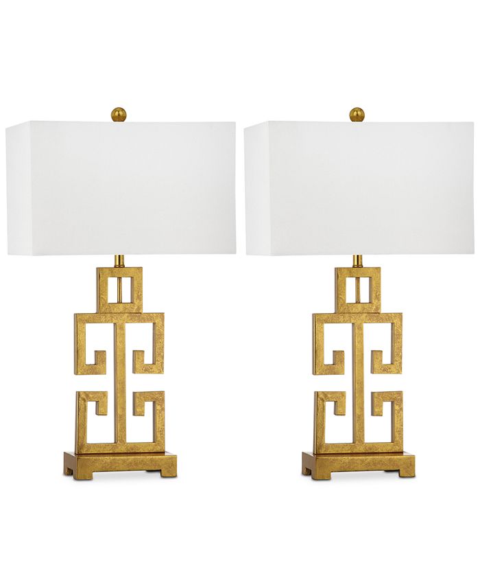 Greek key outlet table lamp