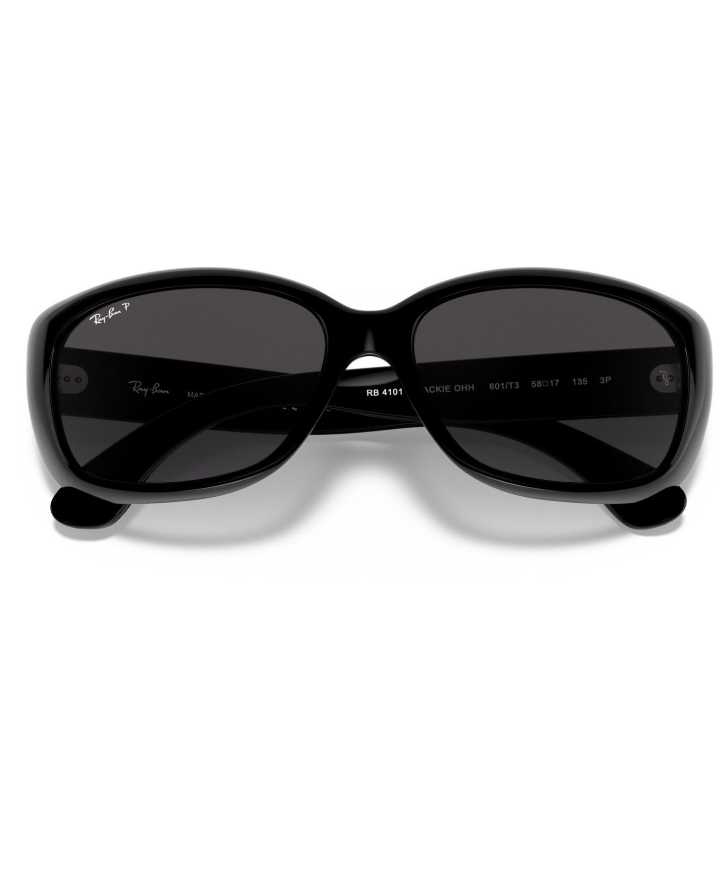 Женские солнцезащитные очки Ray-Ban Polarized Sunglasses, RB4101 Jackie Ohh, цвет: Чёрный / Серый — фото 5