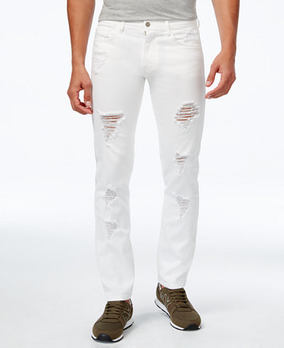 Armani Exchange Men's Straight-Fit Ripped Jeans