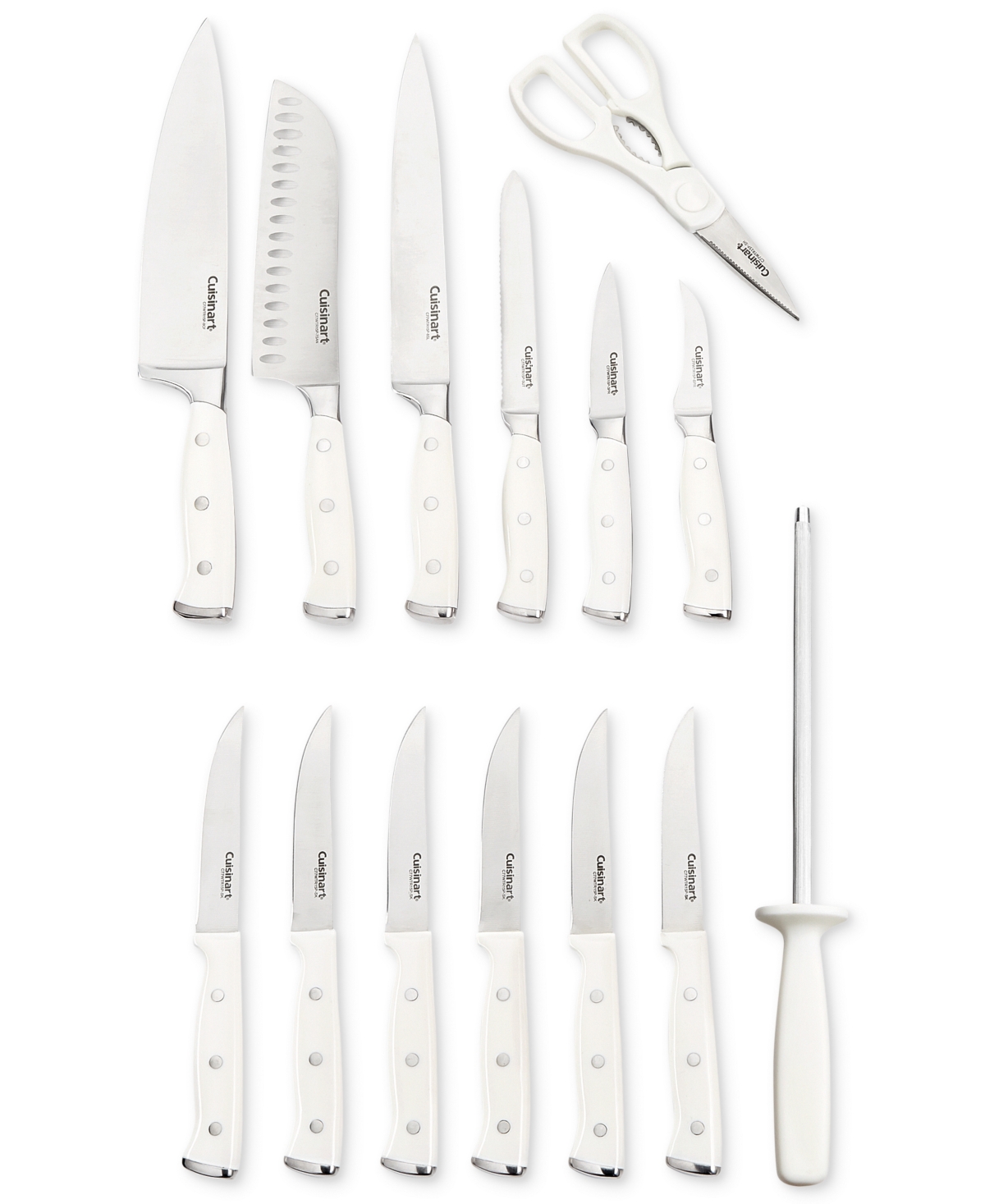 Cuisinart 15-piece Triple Riveted Cutlery Set In White