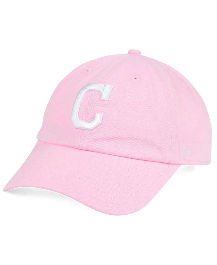 '47 Brand Cleveland Indians Pink/White CLEAN UP Cap - Macy's