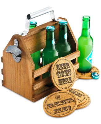 Studio Mercantile - Wood Bottle Caddy & Opener