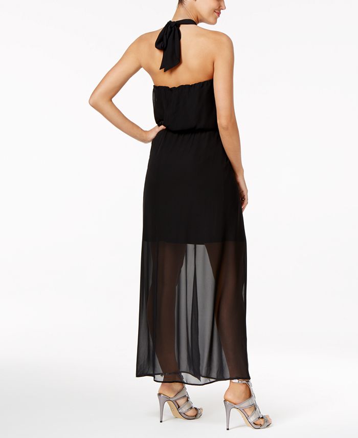 Thalia Sodi Illusion Hardware Halter Maxi Dress, Created for Macy's ...