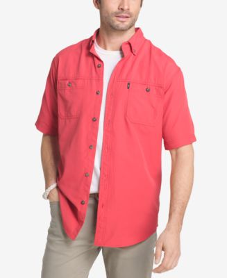 GH Bass & Co. Fishing Mens Short Sleeve Plaid Button-Down Shirt