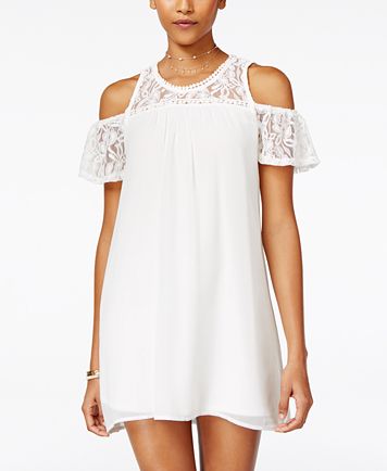 Cold shoulder shift dress
