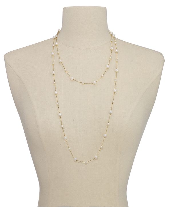 Macy's Cultured Freshwater Pearl (41/2mm & 7mm) Chain 54"Long Necklace