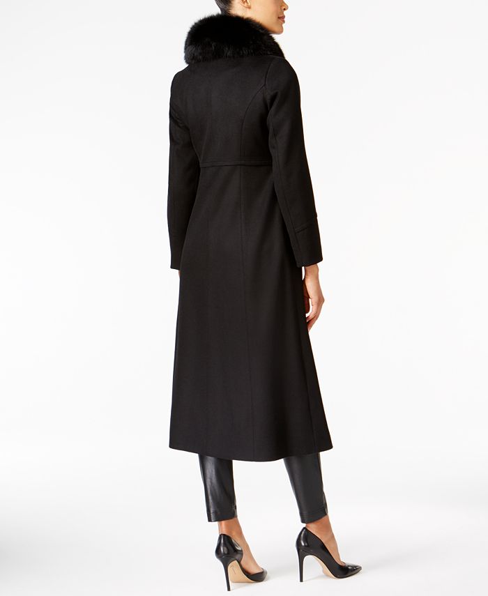 Forecaster Fox Fur Trim Maxi Walker Coat Macy s