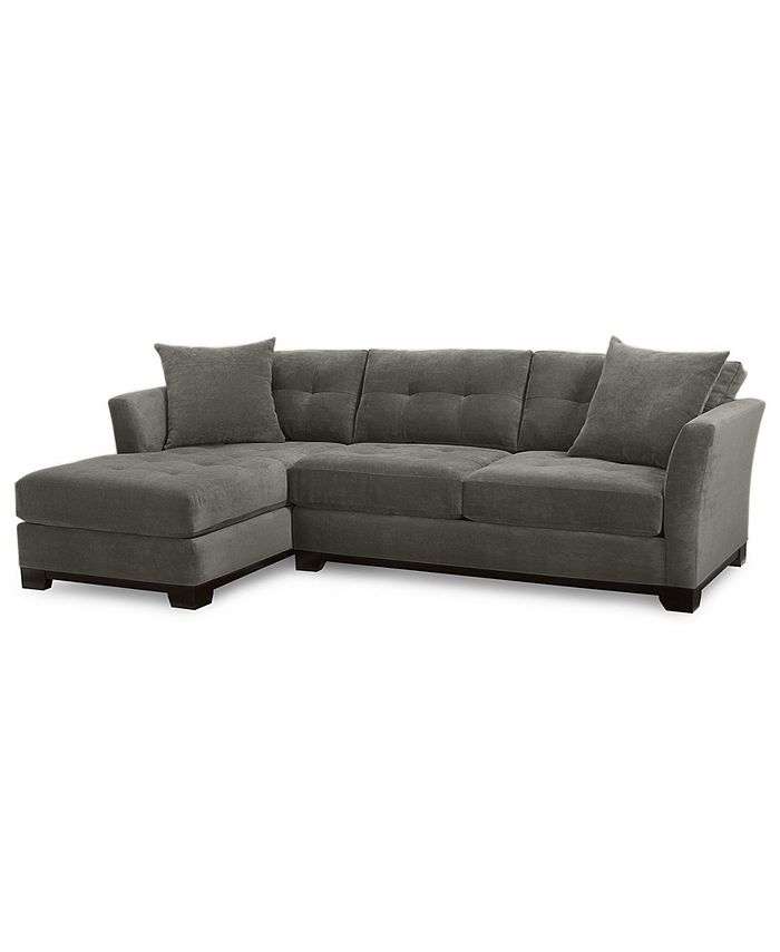 Furniture Elliot 2Piece Fabric Microfiber Chaise Sectional Sofa