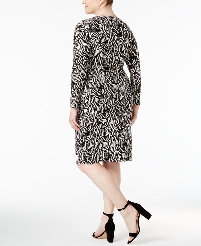 Anne Klein Plus Size Printed Wrap Dress - Macy's