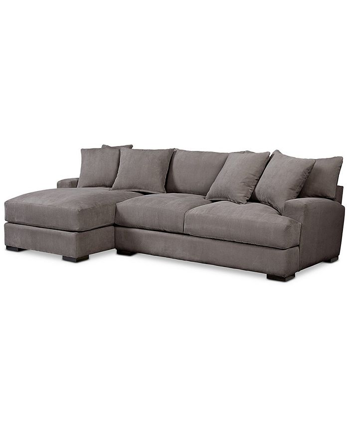 Pc Fabric Sectional Sofa With Chaise, 2 Piece Sectional Sofa Bed