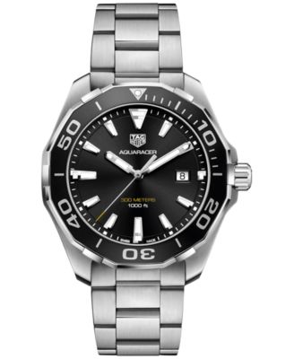 TAG Heuer - Men's Swiss Aquaracer Stainless Steel Bracelet Watch 43mm WAY101A.BA0746