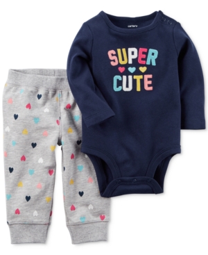 Carters 2-Pc. Cotton Super Cute Bodysuit & Pants Set, Baby Girls 0-24 months