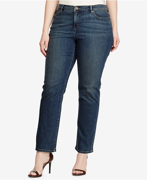 Lauren Ralph Lauren Plus Size Classic Stretch Straight-Leg Jeans ...