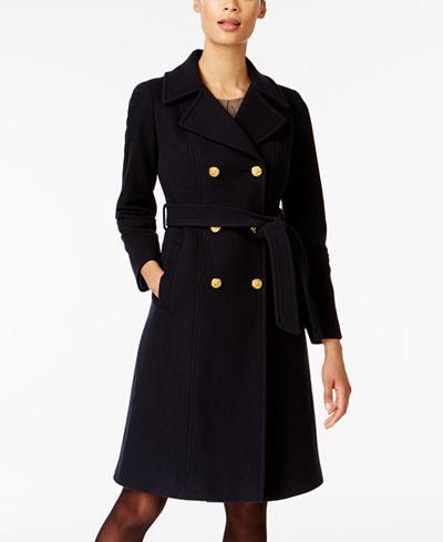 anne klein wool trench coat