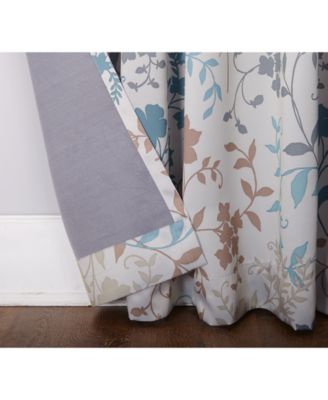 Asbury Floral Print Room Darkening Rod Pocket Curtain Panel