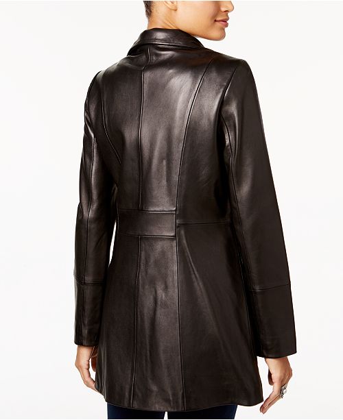Cole Haan Asymmetrical Leather Jacket & Reviews Coats Women Macy's