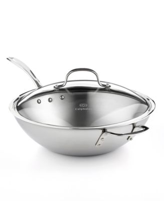 Calphalon CLOSEOUT! Tri-Ply Stainless Steel 12" Covered Stir Fry