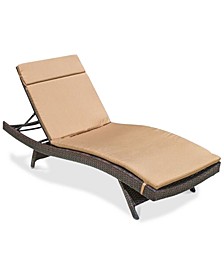 Outdoor Wicker Adjustable Chaise Lounge with Cushion
