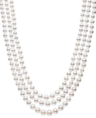 macys 3 strand pearl necklace