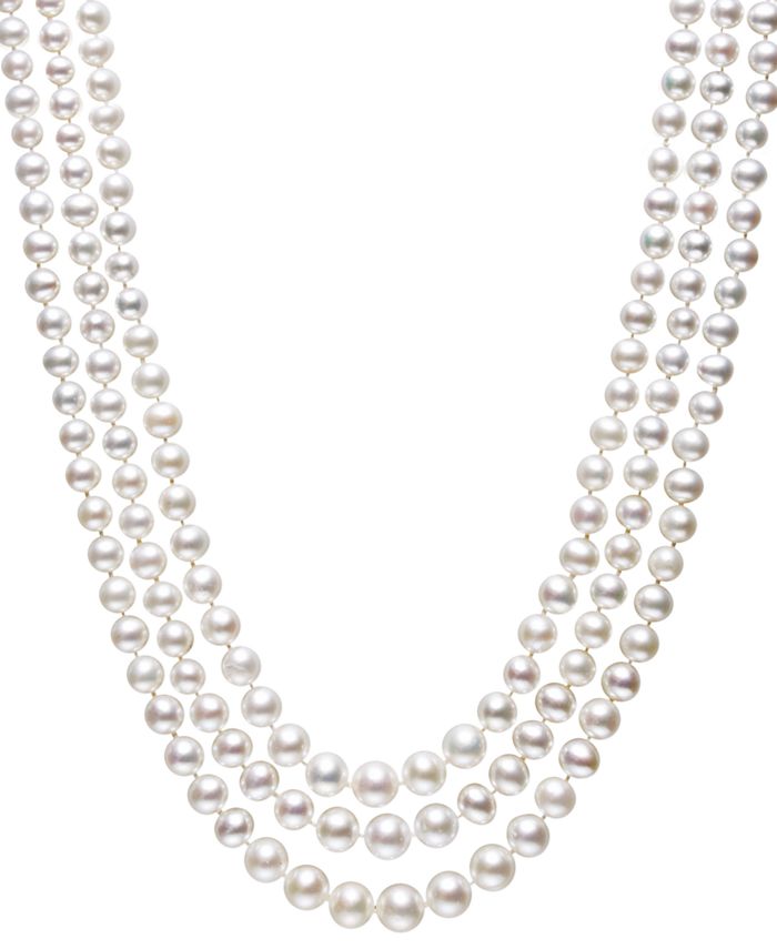 Belle de Mer Cultured Freshwater Pearl Three-Strand Necklace in ...