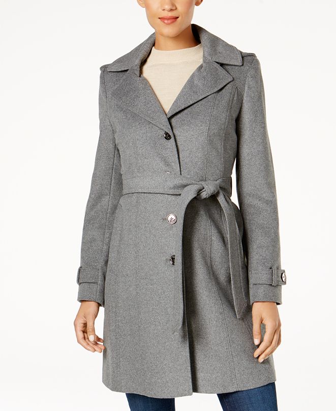 Michael Kors Belted Walker Coat & Reviews - Coats - Women - Macy&#39;s