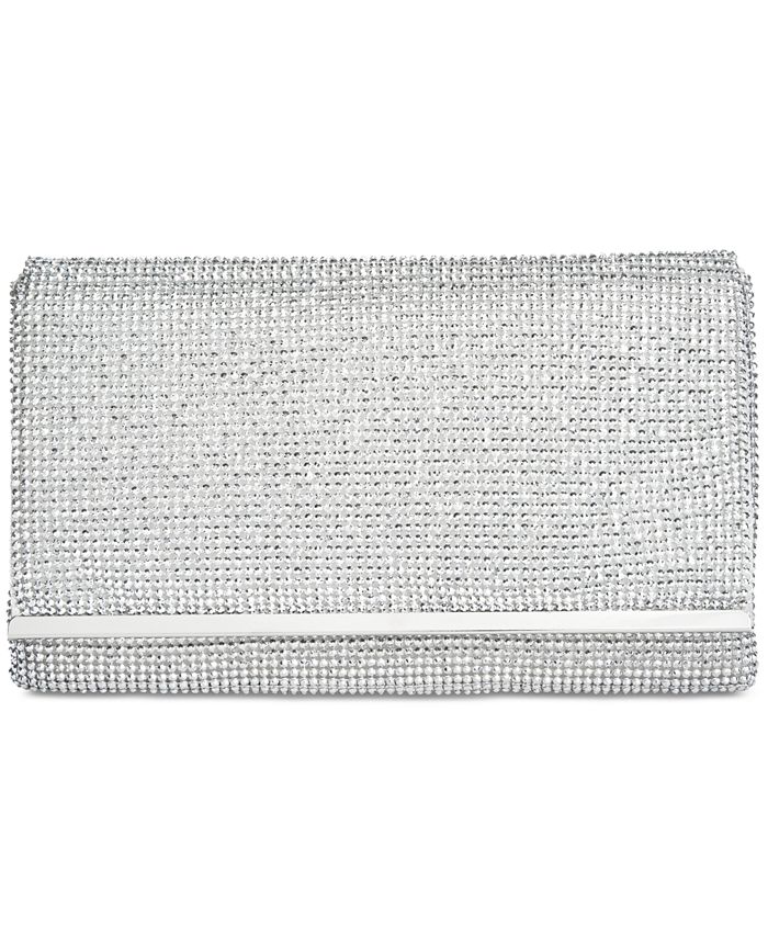 Adrianna Papell Nancy Slim Stone Beaded Small Clutch - Macy's