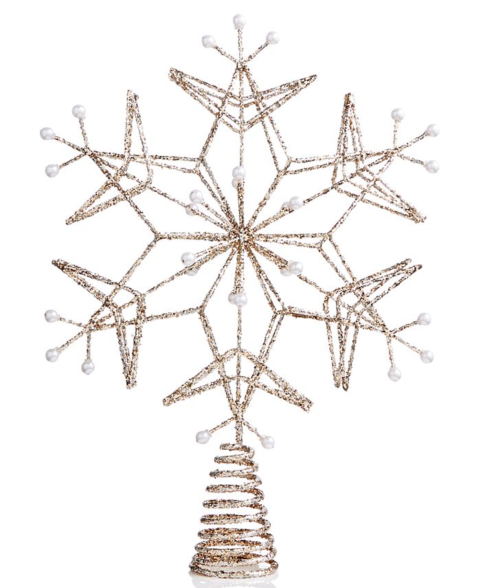 Holiday Lane Golden Snowflake Tree Topper, Created for Macy's Macy's