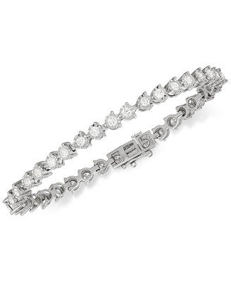 Macy's Diamond Tennis Bracelet (3 ct. t.w.) in 14k White Gold & Reviews -  Bracelets - Jewelry & Watches - Macy's