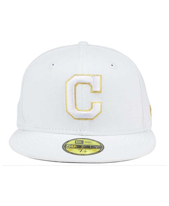 New Era Cleveland Indians White On Metallic 59FIFTY Cap & Reviews ...