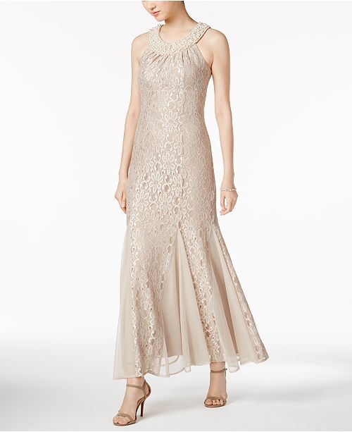 R & M Richards Embellished Lace Gown - Dresses - Women - Macy's