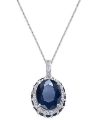 Sapphire (3-9/10 ct. t.w.) and White Sapphire (1/6 ct. t.w.) Pendant ...