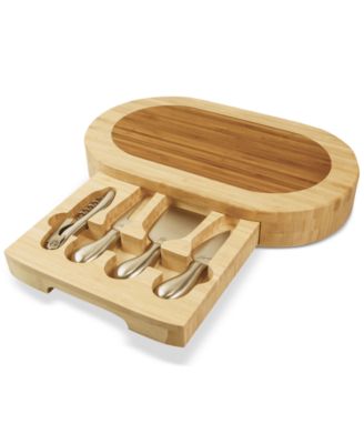 Picnic Time - Formaggio Rubberwood Cheese Board & Tools Set
