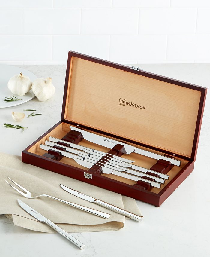 Wüsthof 10-Piece Steak Knife and Carving Set in Rosewood-Colored  Presentation Chest - Macy's
