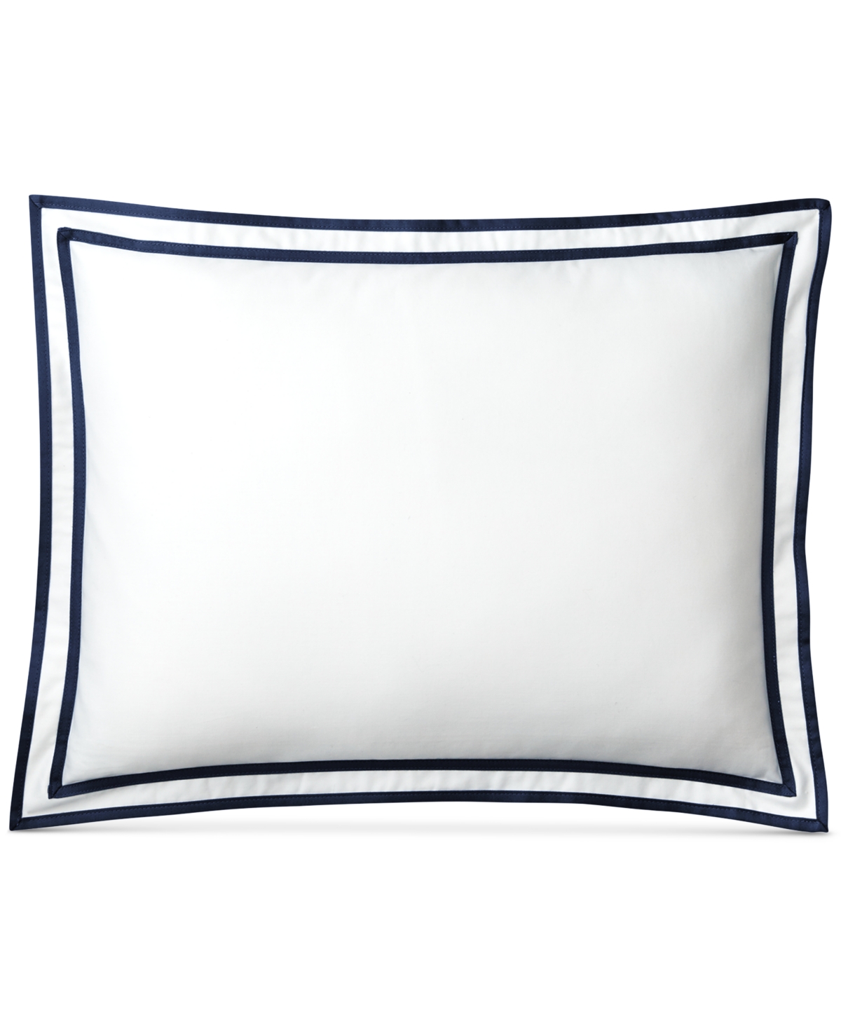 Lauren Ralph Lauren Spencer Sateen Border Decorative Pillow, 12" X 16" In White  Navy