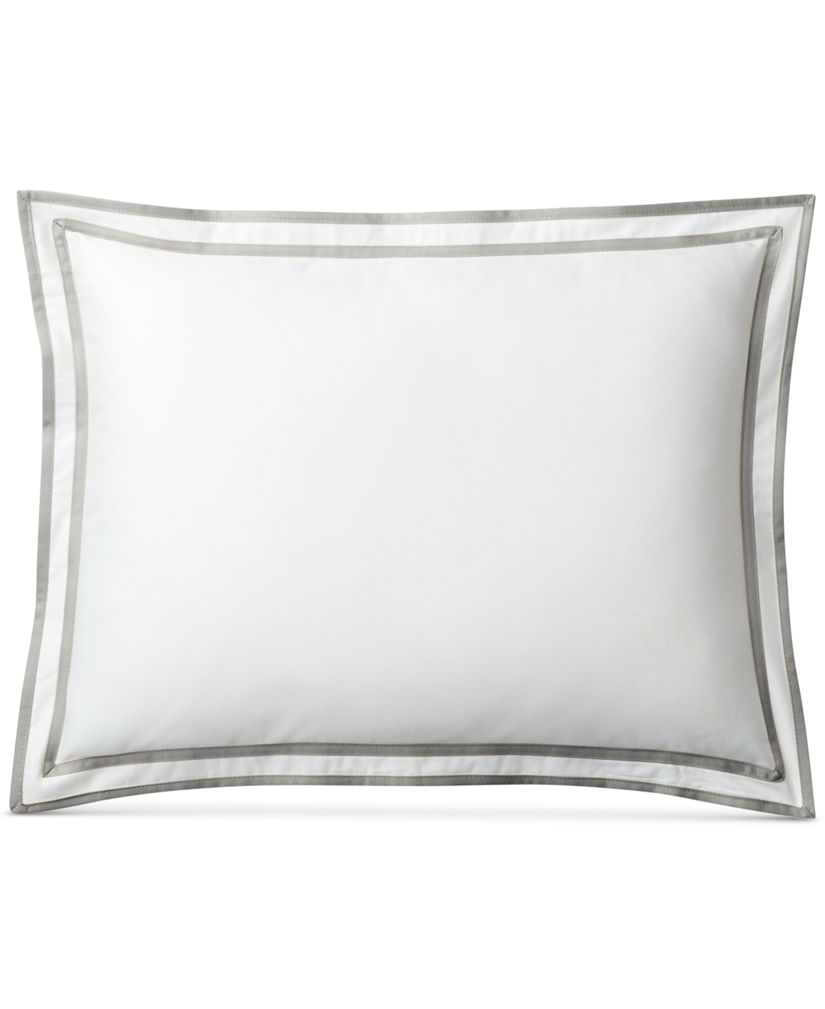 Lauren Ralph Lauren Spencer Sateen Border Decorative Pillow, 12" X 16" In White  Stone Grey