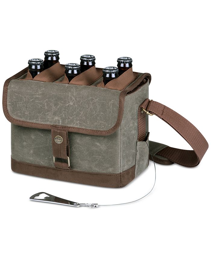 Picnic Time Legacy® by Khaki Green & Brown Beer Caddy Cooler Tote with