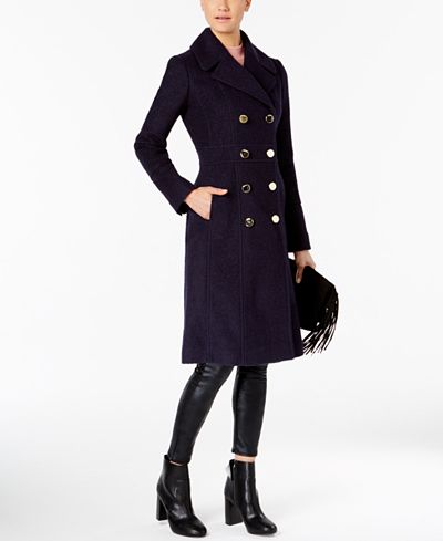 GUESS Knee-Length Double-Breasted Peacoat - Coats - Women ...