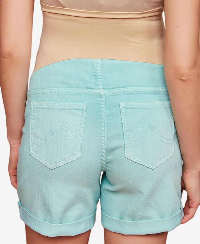 Motherhood Maternity Indigo Blue Maternity Cuffed Denim Shorts Macy's