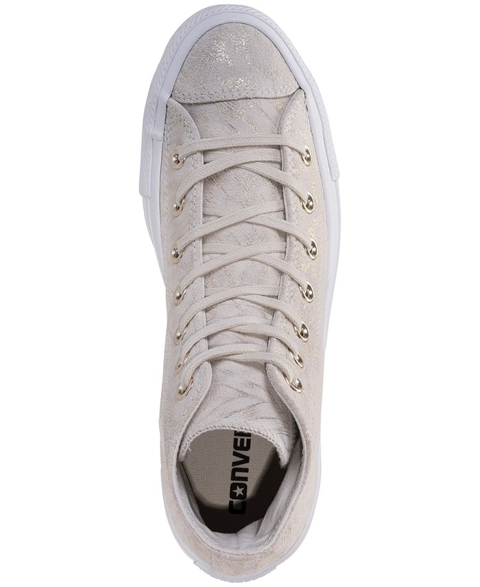 Converse Women's Chuck Taylor Hi Shimmer Casual Sneakers from Finish ...