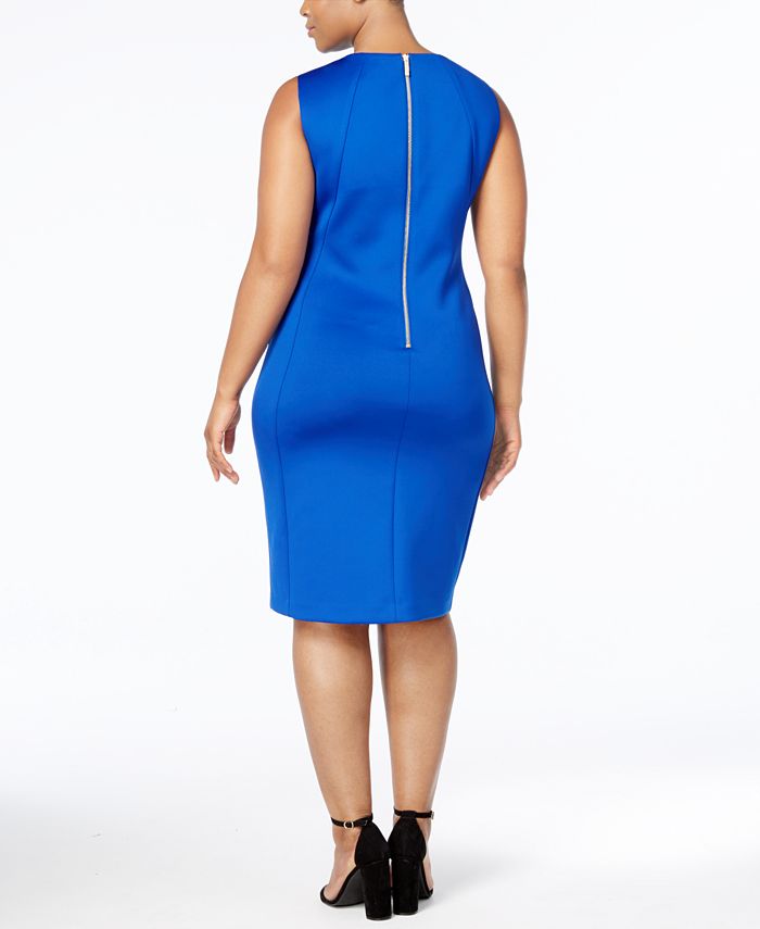 Calvin Klein Plus Size Scuba Sheath Dress - Macy's