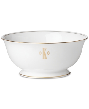 Lenox Federal Gold Monogram Serving Bowl Block Letters